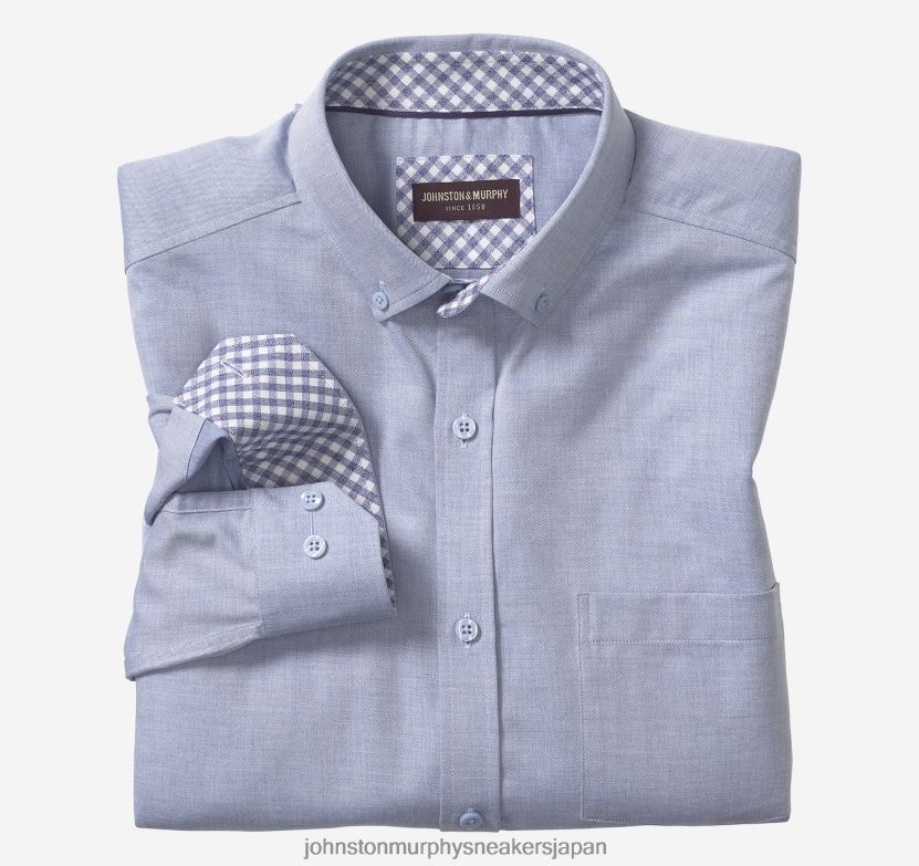 衣服 jp Johnston & Murphy 男性 リサイクル長袖シャツ 青 220460886