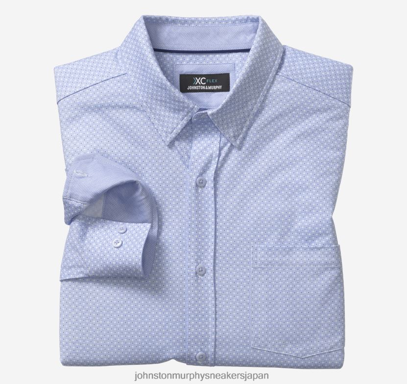 衣服 jp Johnston & Murphy 男性 XC フレックスストレッチ長袖シャツ 水色の円 220460604
