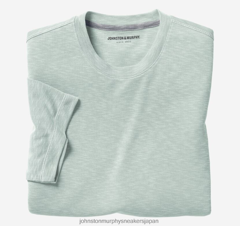 衣服 jp Johnston & Murphy 男性 ヴィンテージスラブクルーネックTシャツ ミント 220460539