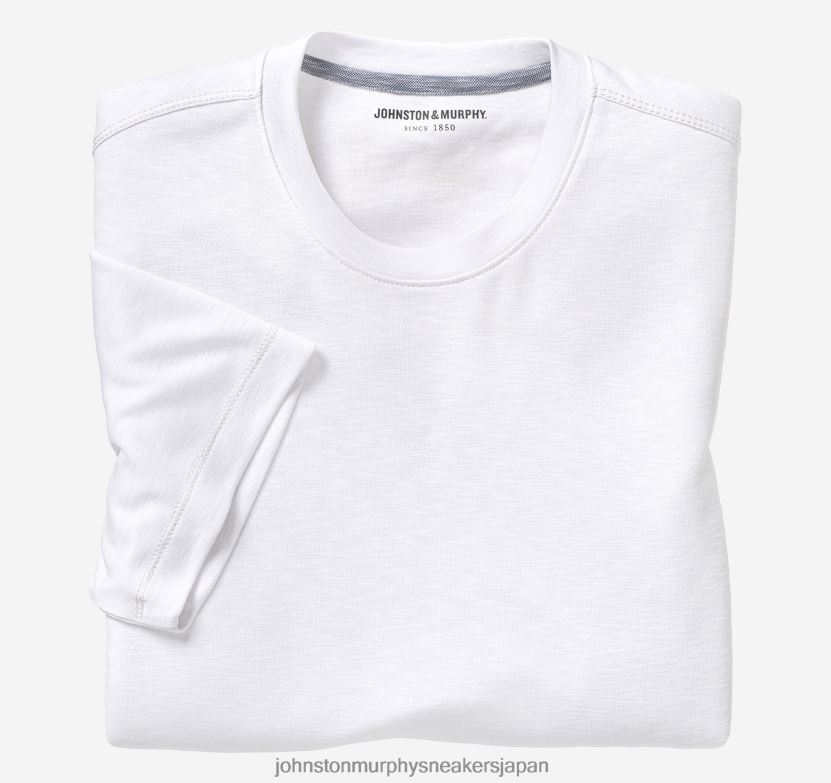 衣服 jp Johnston & Murphy 男性 ヴィンテージスラブクルーネックTシャツ 白 220460556