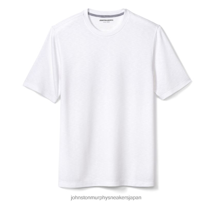 衣服 jp Johnston & Murphy 男性 ヴィンテージスラブクルーネックTシャツ 白 220460556