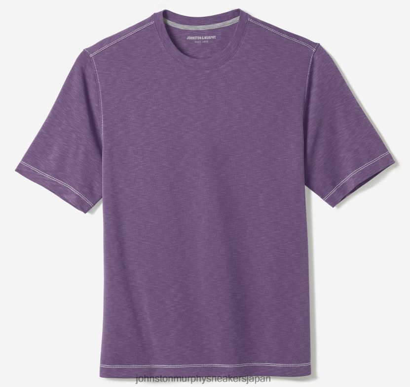 衣服 jp Johnston & Murphy 男性 ヴィンテージスラブクルーネックTシャツ 紫 220460557