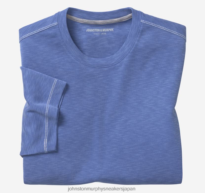 衣服 jp Johnston & Murphy 男性 ヴィンテージスラブクルーネックTシャツ ロイヤルブルー 220460575