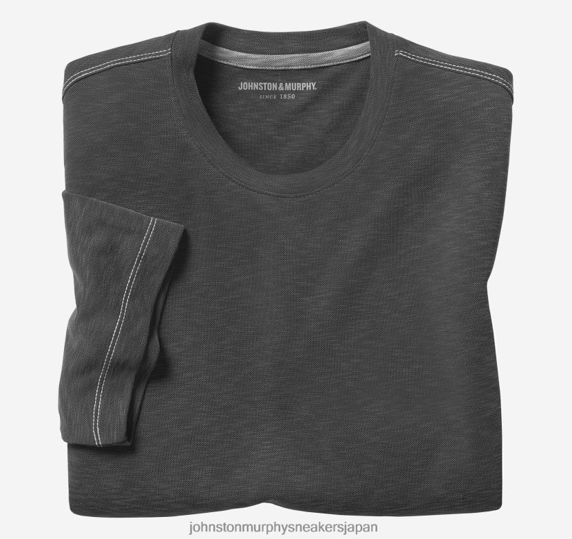 衣服 jp Johnston & Murphy 男性 ヴィンテージスラブクルーネックTシャツ 木炭 220460599