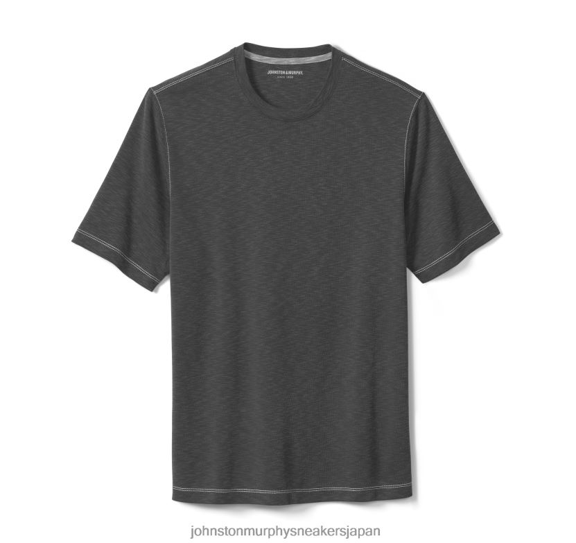 衣服 jp Johnston & Murphy 男性 ヴィンテージスラブクルーネックTシャツ 木炭 220460599