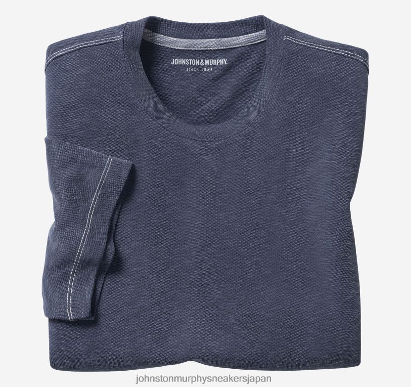 衣服 jp Johnston & Murphy 男性 ヴィンテージスラブクルーネックTシャツ 海軍 220460608
