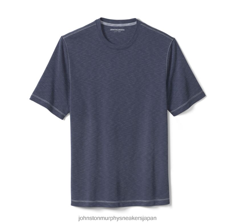 衣服 jp Johnston & Murphy 男性 ヴィンテージスラブクルーネックTシャツ 海軍 220460608