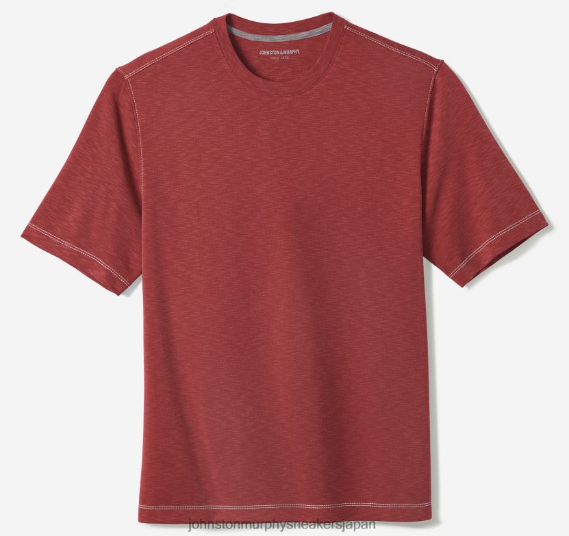 衣服 jp Johnston & Murphy 男性 ヴィンテージスラブクルーネックTシャツ 赤 220460609