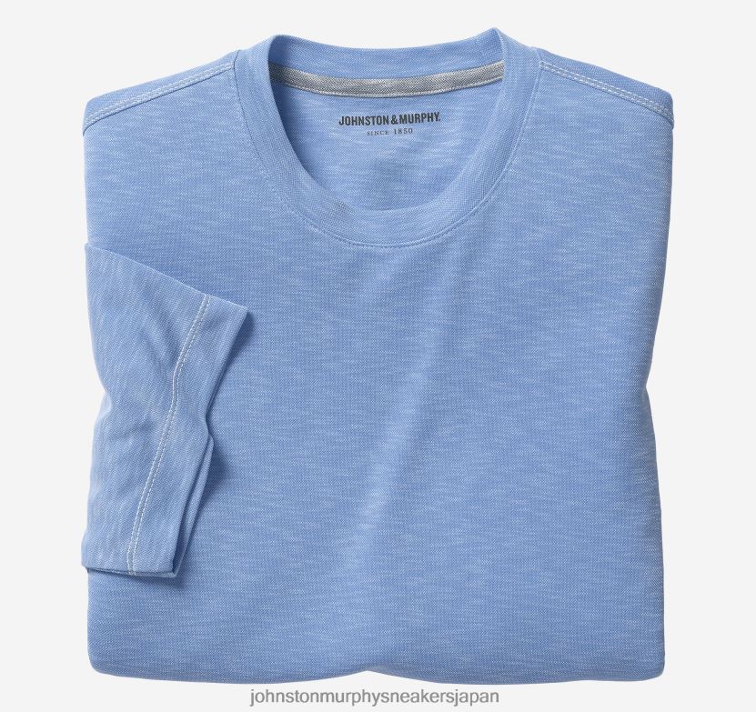 衣服 jp Johnston & Murphy 男性 ヴィンテージスラブクルーネックTシャツ ライトブルー 220460646