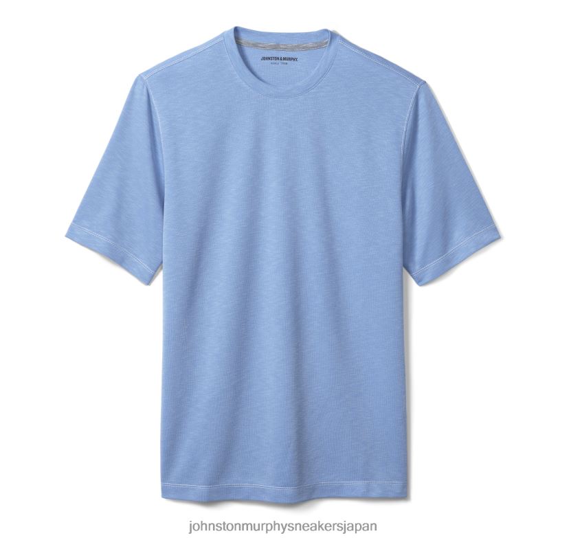 衣服 jp Johnston & Murphy 男性 ヴィンテージスラブクルーネックTシャツ ライトブルー 220460646