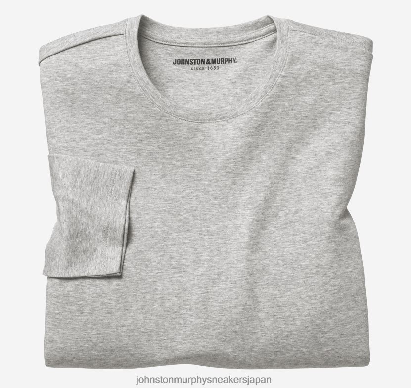 衣服 jp Johnston & Murphy 男性 欠かせない長袖Tシャツ グレーヘザー 220460686