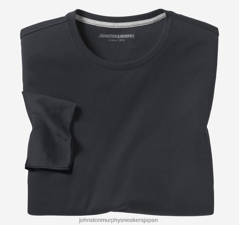 衣服 jp Johnston & Murphy 男性 欠かせない長袖Tシャツ 黒 220460720
