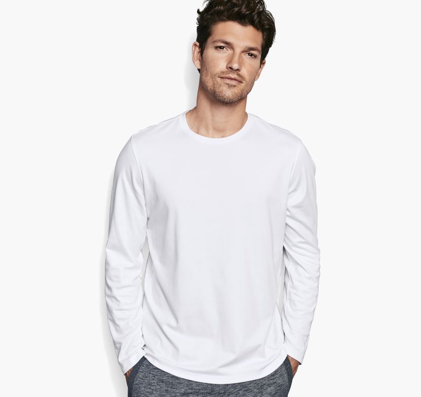 衣服 jp Johnston & Murphy 男性 欠かせない長袖Tシャツ 白 220460776