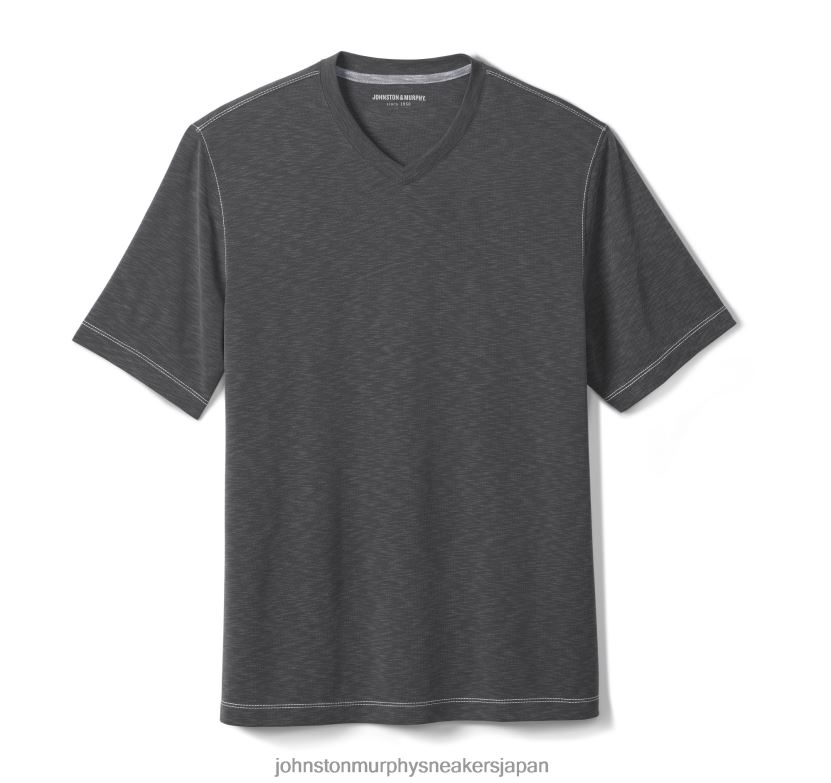 衣服 jp Johnston & Murphy 男性 ヴィンテージスラブVネックTシャツ 木炭 220460651