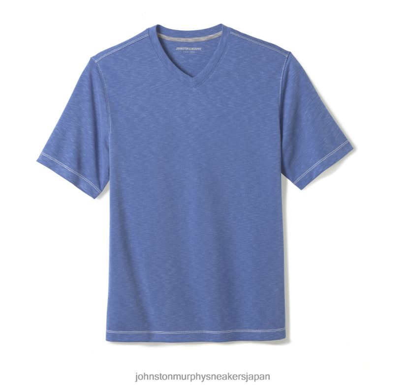 衣服 jp Johnston & Murphy 男性 ヴィンテージスラブVネックTシャツ ロイヤルブルー 220460653