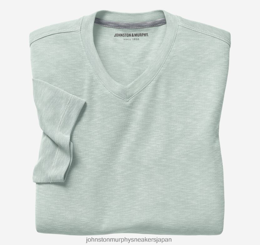 衣服 jp Johnston & Murphy 男性 ヴィンテージスラブVネックTシャツ ミント 220460713